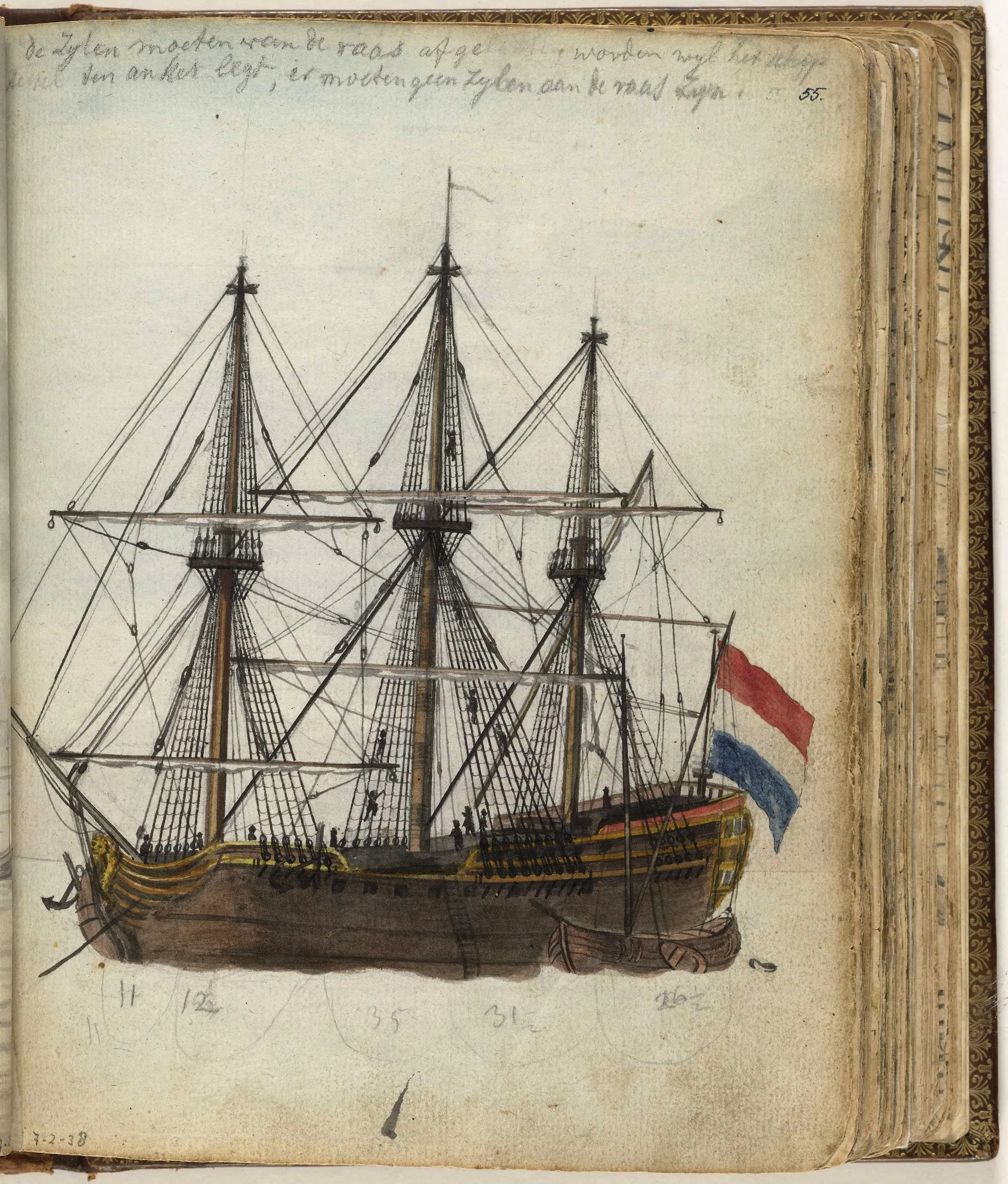 Dutch East India Company ship at anchor
